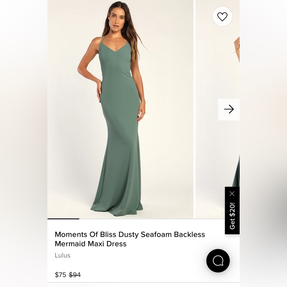Lulus Moments Of Bliss Dusty Seafoam Backless Mermaid Maxi Dress